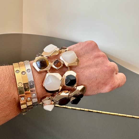 NWOT Banana Republic Rare Luxury Geo Rocks Line Statement Bracelet - Picture 4 of 17